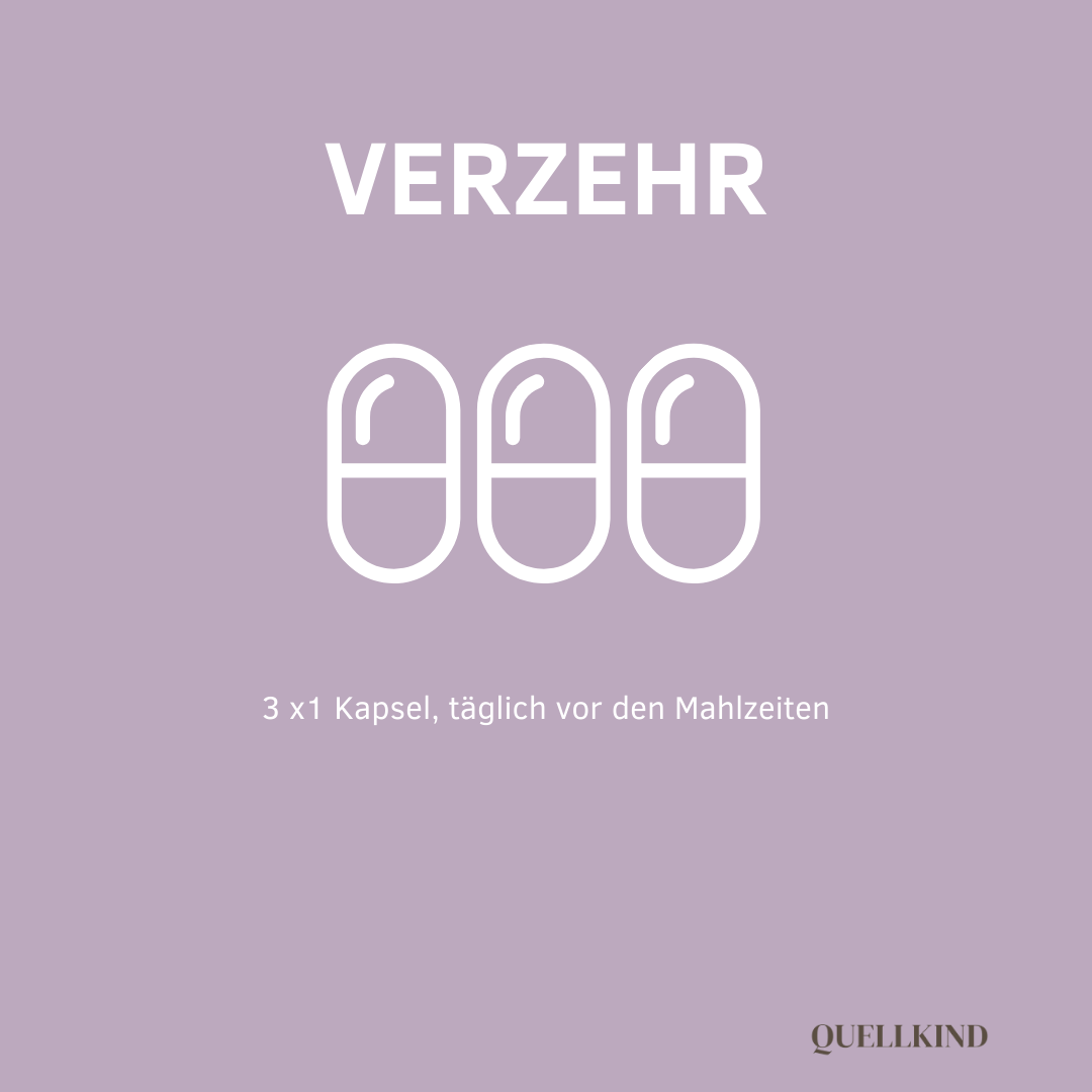 3 Kapseln täglich, ideal zu den Mahlzeiten