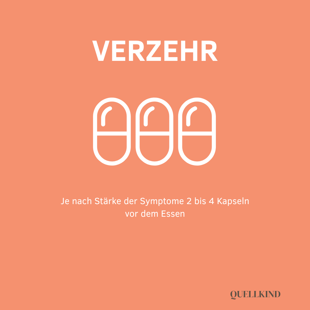 2–4 Kapseln täglich vor den Mahlzeiten, je nach Bedarf