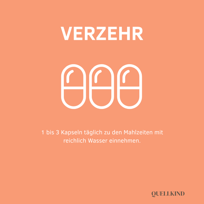 1–3 Kapseln täglich zu den Mahlzeiten mit reichlich Wasser einnehmen