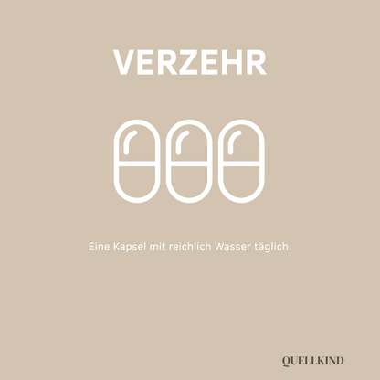 1 Kapsel täglich mit reichlich Wasser einnehmen