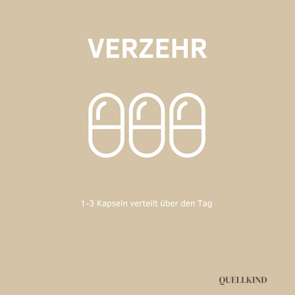1–3 Kapseln täglich mit Wasser einnehmen