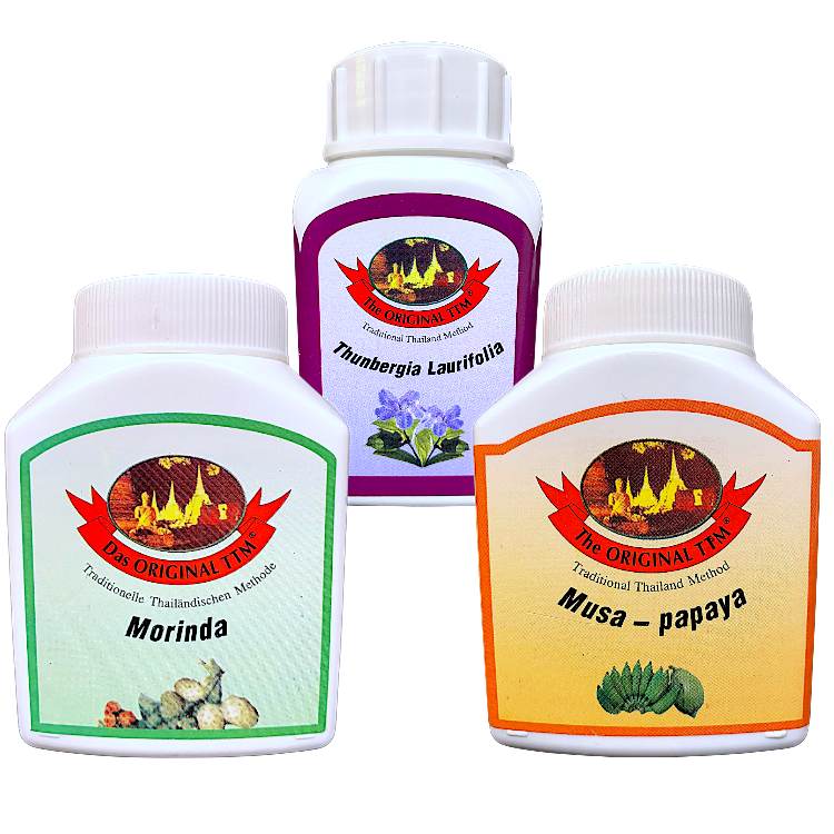 Detox-Set mit Morinda, Thunbergia und Musa Papaya Kapseln
